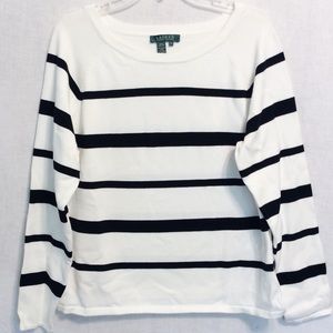 Lauren Ralph Lauren | Black White Striped Sweater